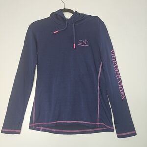 VINEYARD Vines Performance Navy Blue/Pink Sweatshirt Hoodie